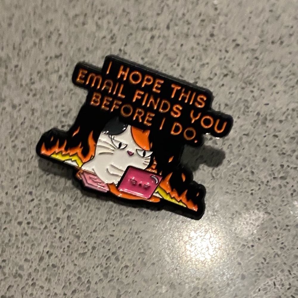 🎁BOGO 🎁 Cat Enamel Pin with Orange and Black Design